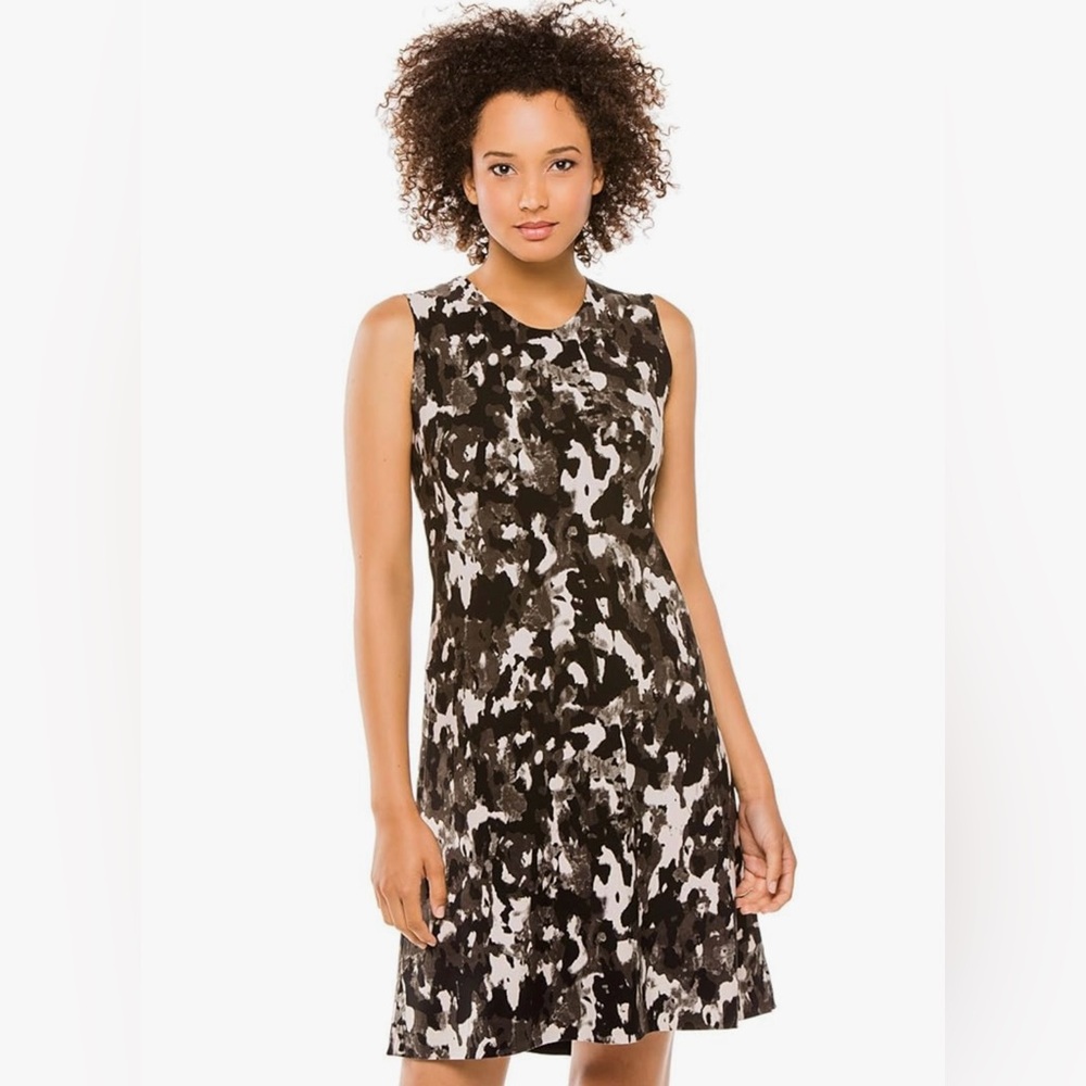 Norma Kamali Modern Camo Sleeveless Swing Dress